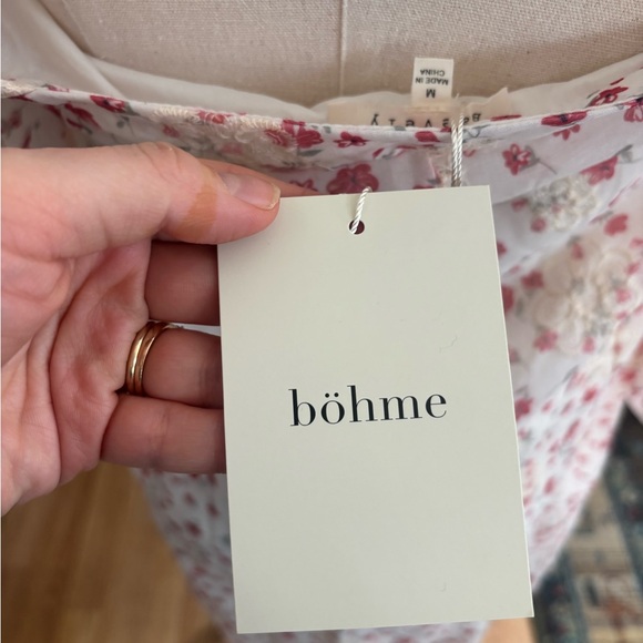 BOHME Macy Floral Bow Babydoll Dress SZ Medium NWT - Picture 4 of 5